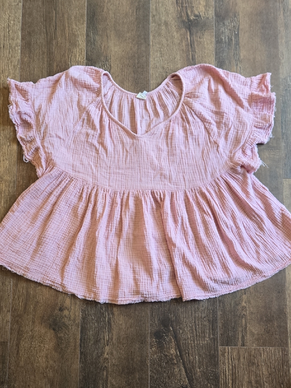 ivy jane Blush Pink Gauze Peplum Tunic
